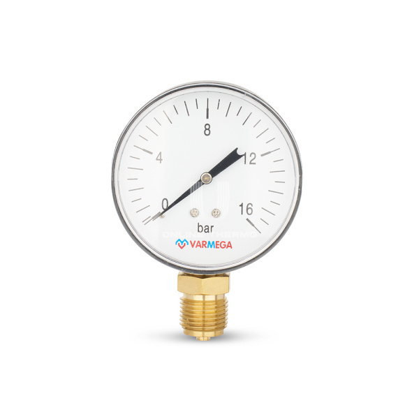 Манометр радиальный 16 бар (диаметр 80 мм, 1/2") VARMEGA