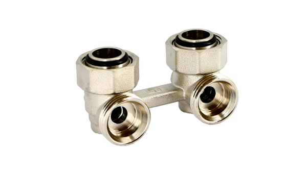 Узел угловой НВ 3/4х3/4 ЕК радиаторный (со встроенными вентилями) UNI-FITT