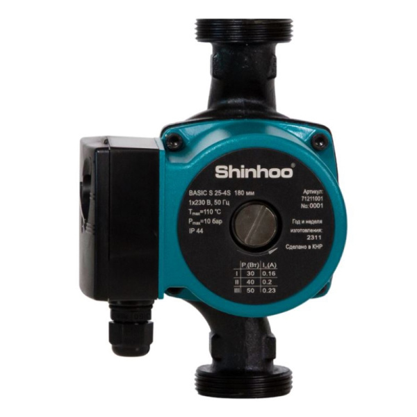 Насос циркул. Shinhoo BASIC S 25-8S L=180 (с гайками)
