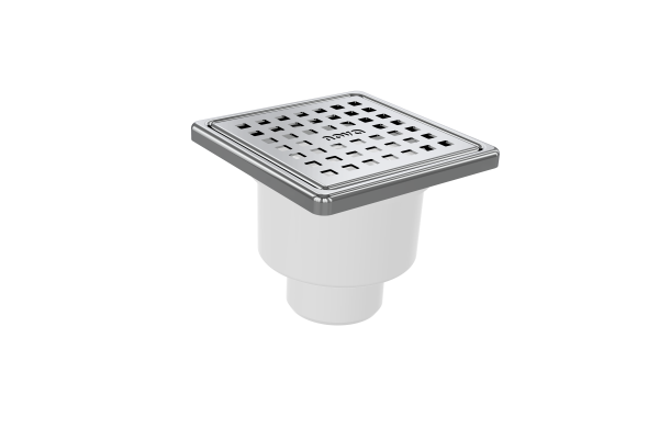 Трап прямой D50 нерж. реш. 100*100 "Сухой" с рамкой NOVA Plastic