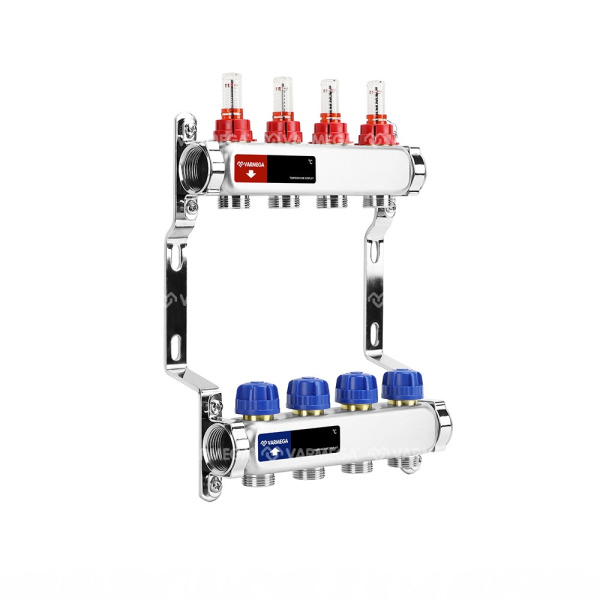 Коллекторная группа (c расходомерами) 4 выхода 1"x3/4"ЕК VARMEGA