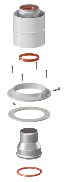 Адаптер вертикальный коакс. 60/100 (для котлов NAVIEN D60/75) KRATS