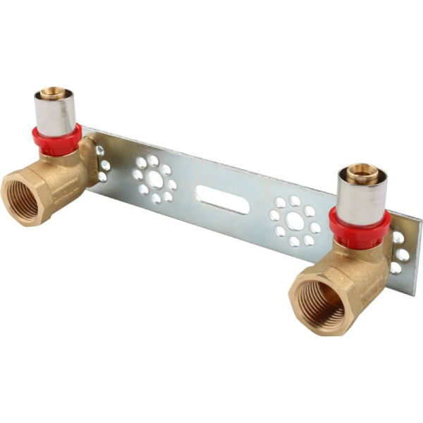 Водорозетка 16х1/2" пресс двойная на планке TIEMME