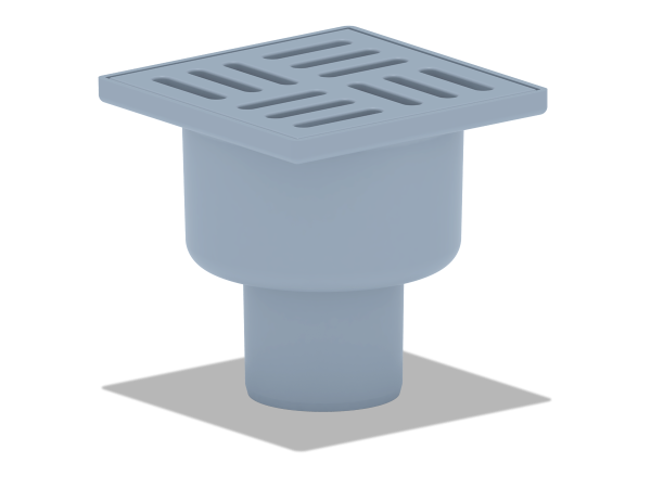 Трап прямой D50 пласт.реш. 100*100 серый