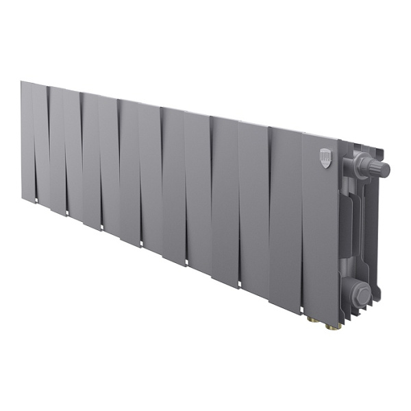 Радиатор биметаллический Royal Thermo Piano Forte 200 [14 секций] Silver Satin (нижнее подключение)
