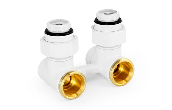 Узел нижнего подключения угловой 1/2"х3/4"EK белый UNI-FITT