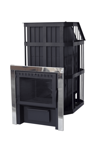 Печь банная "Сибирь" с закрытой каменкой с панорамной дверцей