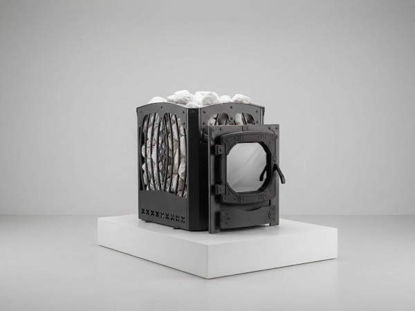 Печь для бани Былина-сетка 18 Ч Панорама (1.3)