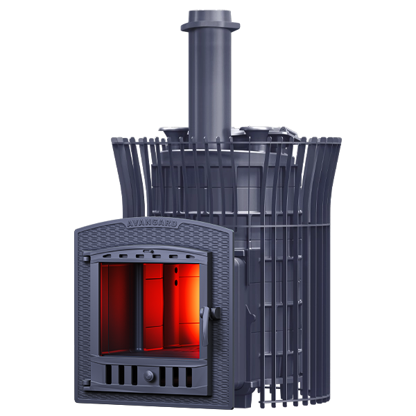 Печь банная Авангард 3К 25(П2) Ураган в сетке Тюльпан
