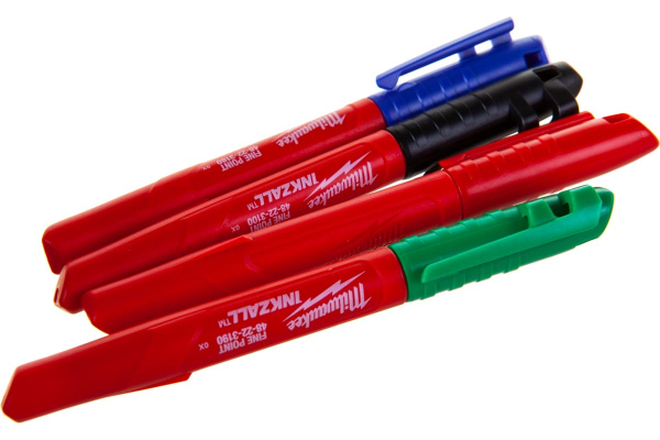 Набор маркеров (синий/красный/зеленый/черный) Milwaukee INKZALL