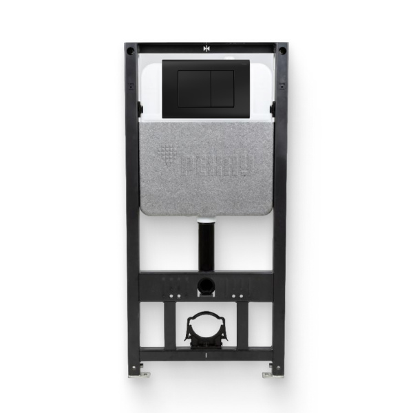 Инсталляция для подвесного унитаза РЕХАУ NOVAFLOW с прямоугольными клавишами пластик,черный, матовый