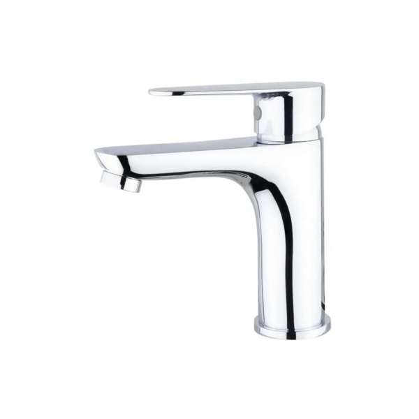 Смеситель для раковины латунь, хром, картридж D35, гайка БЕЗ ПОДВОДОК Sanday 