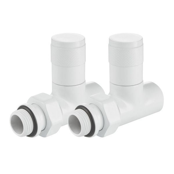 Набор дизайн-вентилей PIANO, прямой (белый) 1/2" Royal Thermo