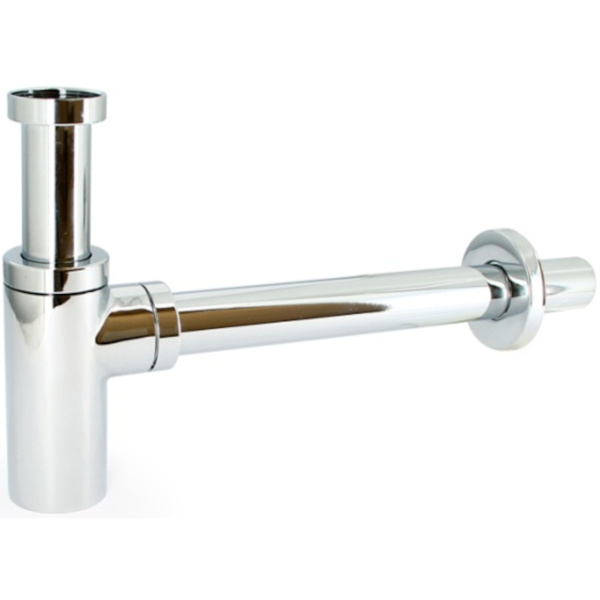 Сифон бутылочный Elite 1 1/4" отвод 300 мм с розеткой, хром UNI-FLOW