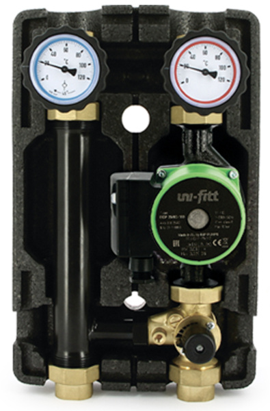 Насосная группа DN25 (с трехходовым, с насосом SCP 25/60 180, в теплоизоляции) UNI-FITT