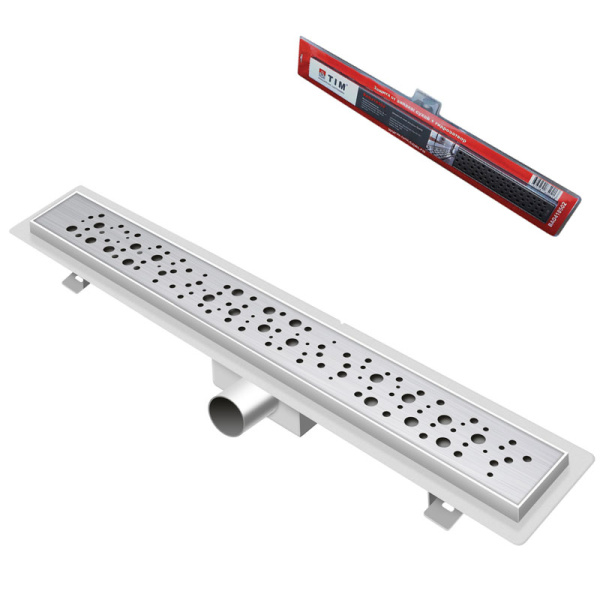 Трап-лоток с горизонтальным выпуском (70x550 мм) круглая ячейка TIM