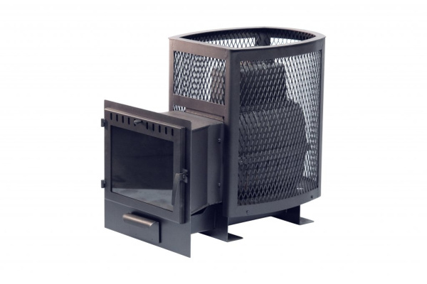 Печь банная чугунная "СИБИРЬ-22" Панорамное стекло (сетка)