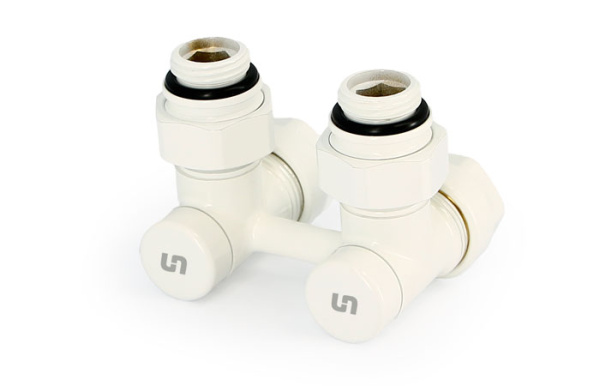 Узел нижнего подключения угловой 1/2"х3/4"EK белый UNI-FITT