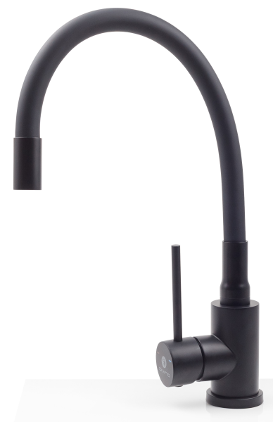 Смеситель для кухни,гибкий излив,чёрный,нерж.сталь DIVINO LUX