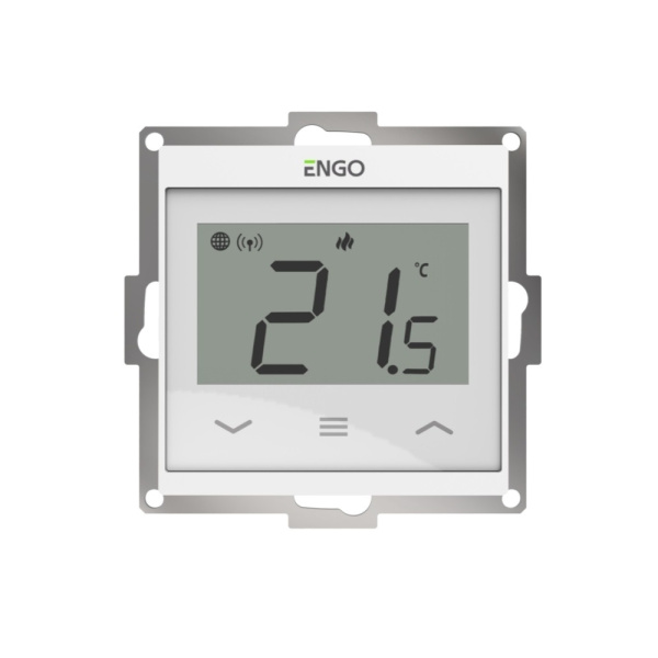 Термостат комнатный ENGO E55 (встраиваемый в рамку, Wi-Fi, программируемый, белый)