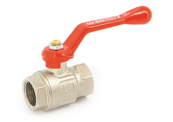 Кран шар.дл.руч. 1/2" ВВ красная UNI-FITT полнопроходной