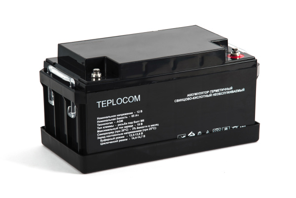 Аккумулятор TEPLOCOM AGM 65 Ач, 12 В