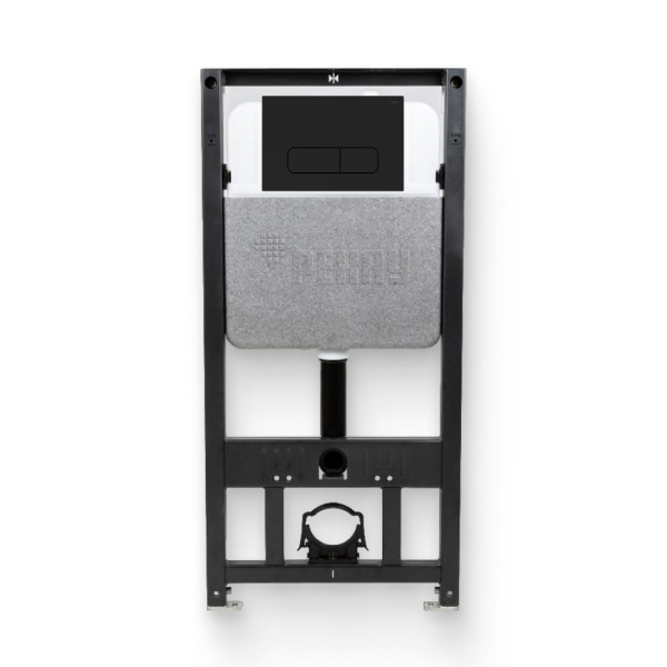 Инсталляция для подвесного унитаза РЕХАУ NOVAFLOW с прямоугольными клавишами пластик,черный, матовый