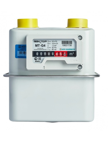 Счетчик газа Вектор-МТ G4ТК левый с термокоррекцией L-110 мм
