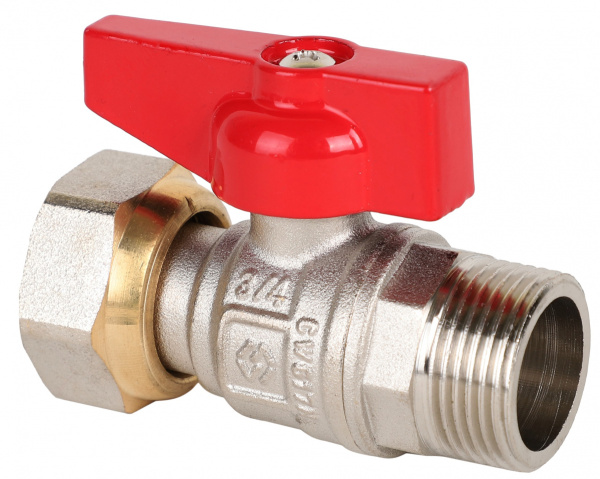 Кран шар.баб. 3/4 ВН прямой с накидной гайкой MVI