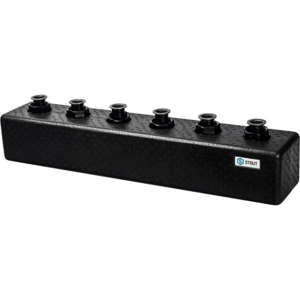 Стальной распределительный коллектор 3(5) отопительных контура DN 25 (теплоизоляции) STOUT