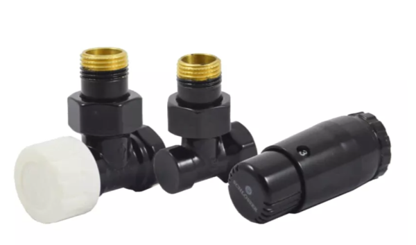 Комплект подключения угловой STANDARD MINI 1/2" (Ral 9005) с термоголовкой MINI DIAMANT М30х1,5
