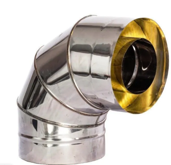 Отвод сэндвич D115/180 90 гр. (430/0,8) нерж. Дымотек