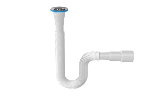 Гофросифон 1 1/2"*40/50 выпуск 64 мм, L-750 мм неразборный NOVA Plastic