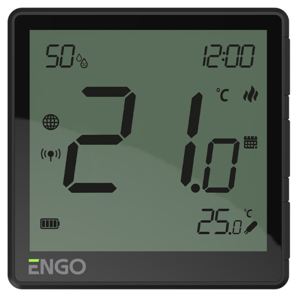 Термостат комнатный ENGO One (встраиваемый, Wi-Fi/ZigBee, программируемый, черный)