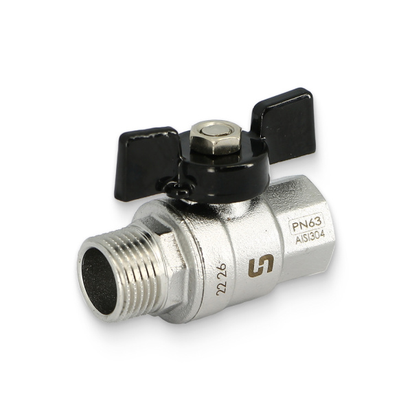 Кран шар.баб. 1/2" ВН чёрная UNI-FITT (AISI 304) полнопроходной