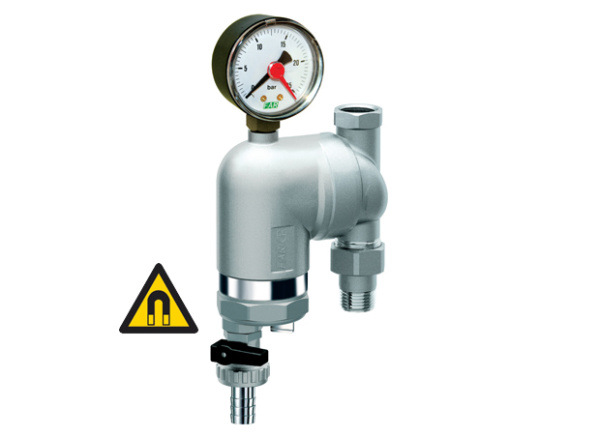 Фильтр (с манометром), 1/2" (американка-ВР) (сетка 100 мкм), с поворотным соед., с магнит. FAR