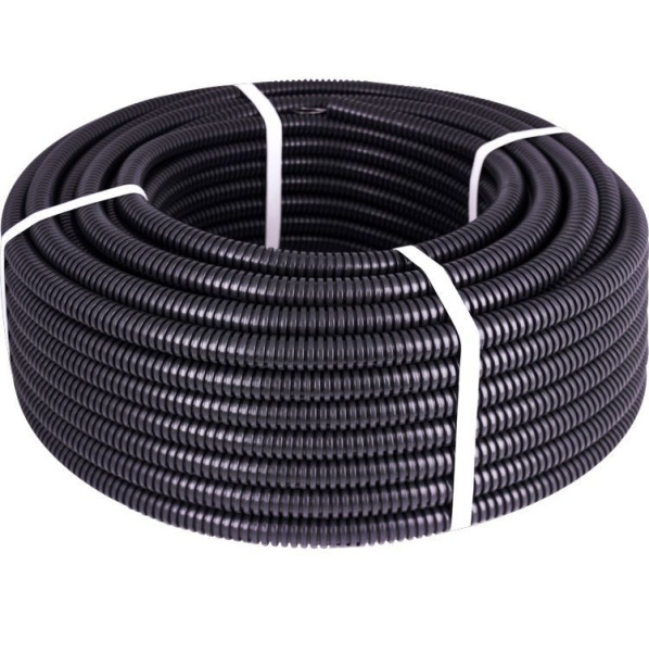 Гофротруба 25 мм, чёрная (для труб 16 мм) 60 м