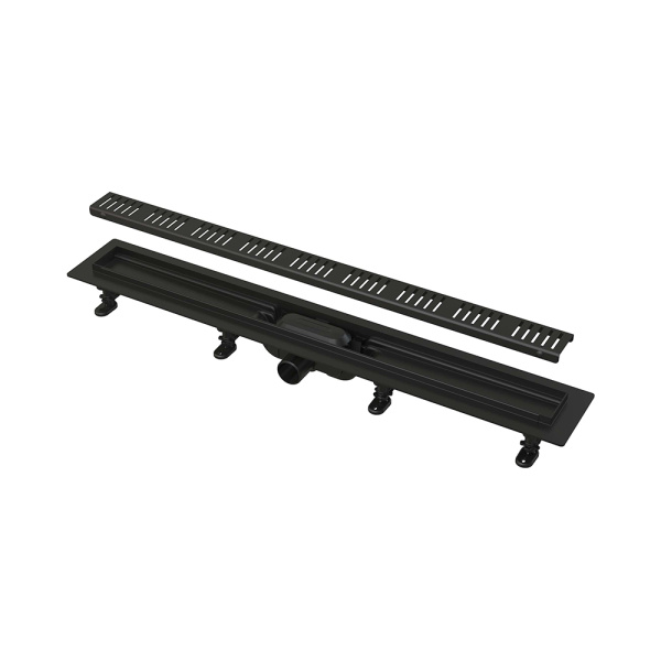 Душевой лоток Alcaplast APZ10BLACK 750 мм с порогами для перф. решетки (с реш.), черный