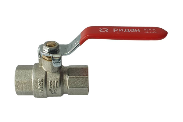 Кран шаровый 1/2" ВВ (длинная ручка) PN40 BVR-R Ридан
