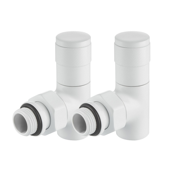 Набор дизайн-вентилей PIANO, угловой (белый) 1/2" Royal Thermo