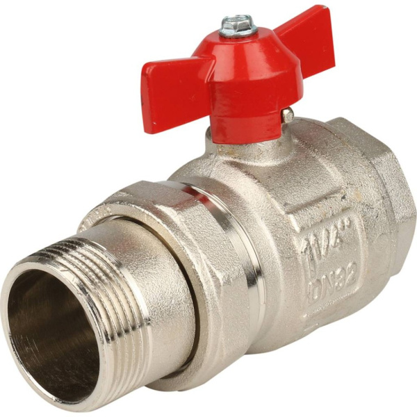 Кран шар.америк. 11/4" баб.красная ITAP