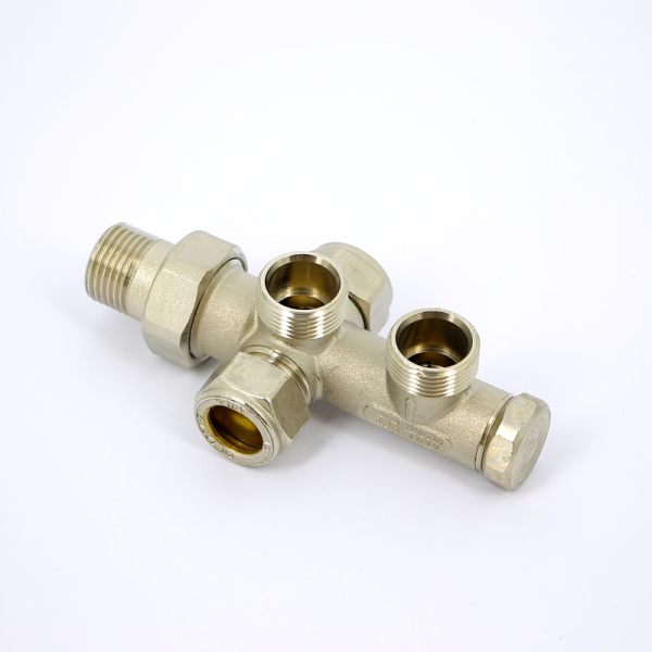 Узел обжим НН 15-1/2 x M22 x 16 угловой радиаторный со сгоном разводка в стену UNI-FITT