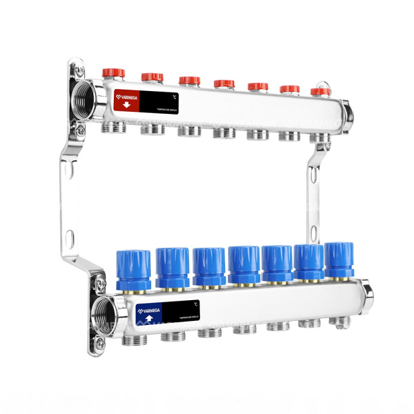 Коллекторная группа (без расходомеров) 7 выходов 1"x3/4"ЕК VARMEGA