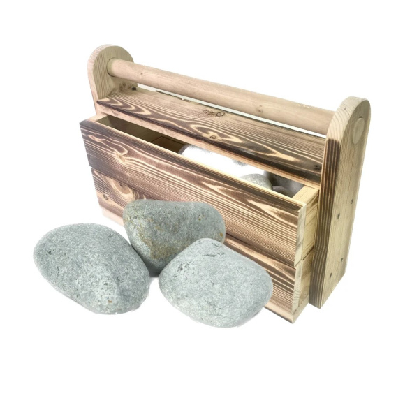 Камень Магматит (шлифованный, ящик 10 кг,фракция 70-120 мм)