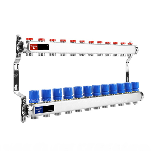 Коллекторная группа (без расходомеров) 12 выходов 1"x3/4"ЕК VARMEGA