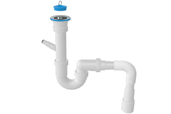 Сифон 1 1/2* 40/50 для мойки прямоточный, 70мм NOVA Plastic