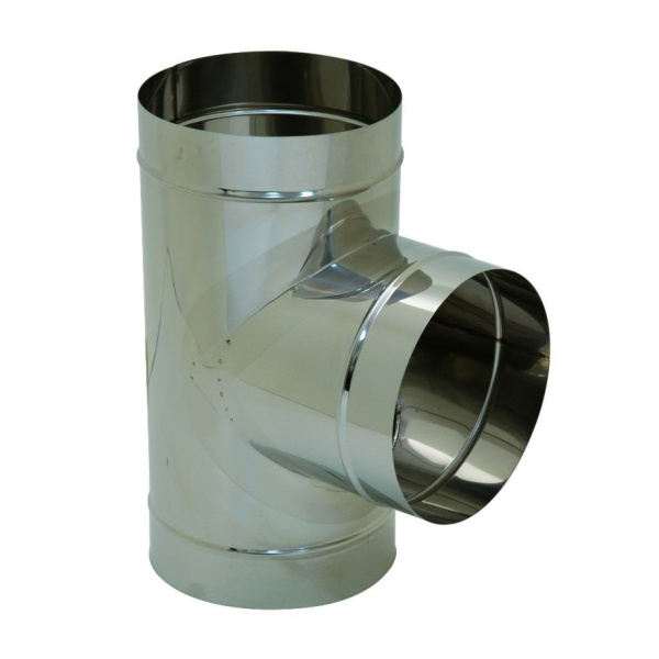 Тройник D200 90 гр. (430/0,8) нерж. Дымотек