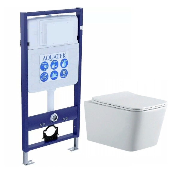 Комплект унитаз ЛИБРА New AQ0530N-00 с инсталляцией AQUATEK Standart (компл крепл.в ком  KKI-000002)