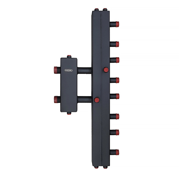 Гидроразделитель с коллектором вертикальный, односторонний, 4 контура, до 70 кВт
