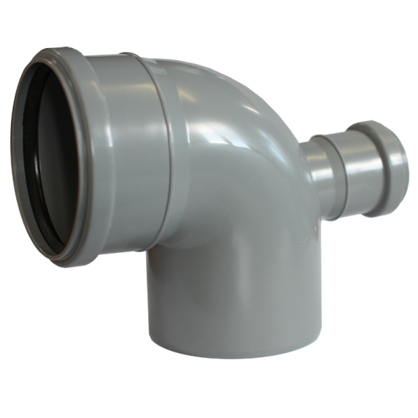 Отвод с фронтальным патрубком 110x50x87° (выход сзади) STANDART SINIKON